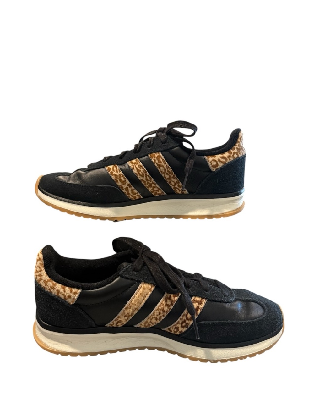 ADIDAS 70’s 2.0 Leopard Black Leather Sneakers Women’s 7.5 (K15790) EUC - Picture 5 of 13